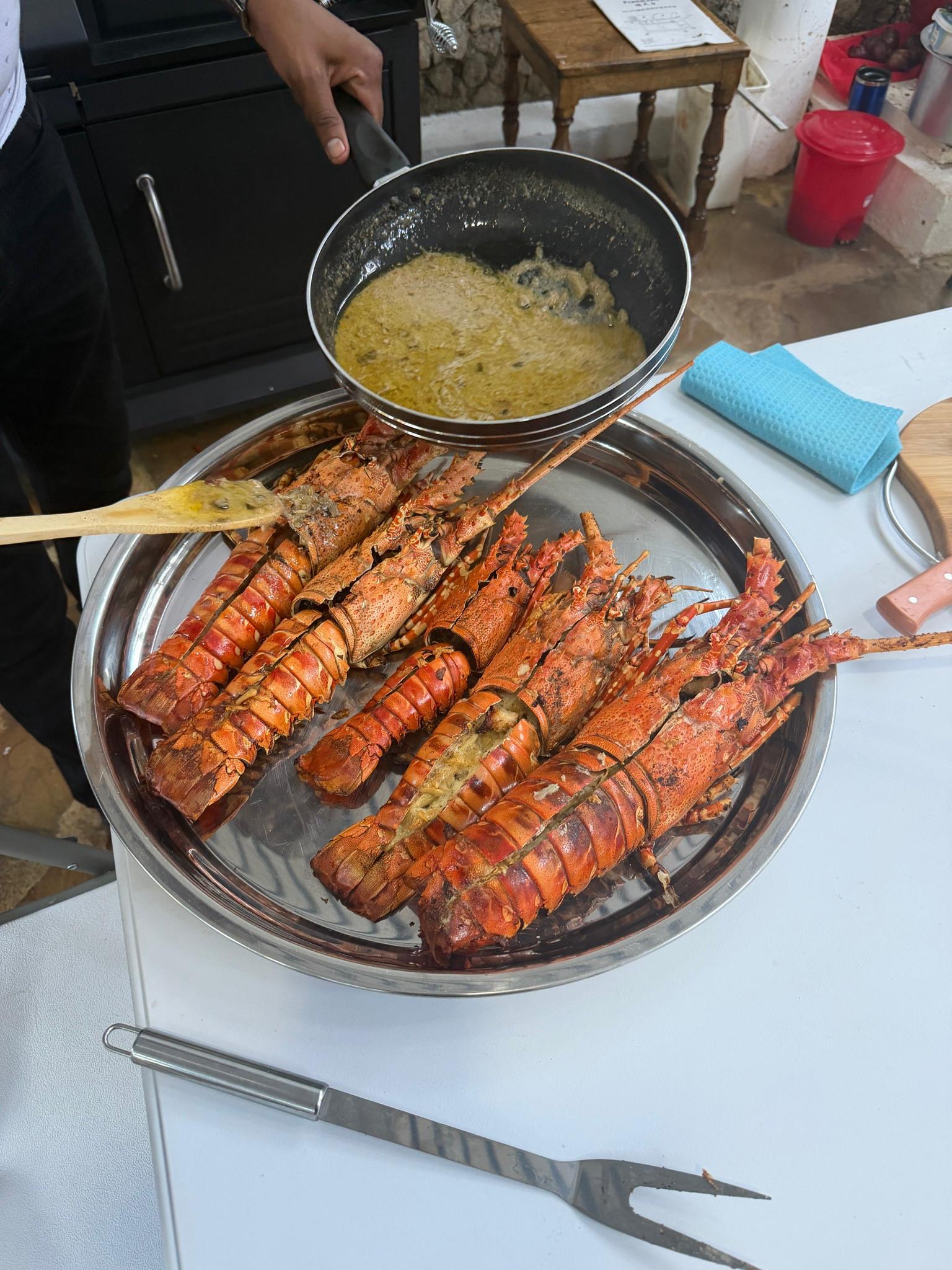 Grilled lobsters at Coast Sun Gardens