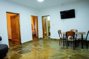 Open-plan dining and living area at Villa Buffalo Downstairs