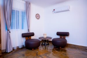 Bedroom seating corner at Villa Komba Upstairs