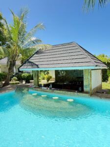 Swimming pool and pool bar pavilion at Coast Sun Gardens